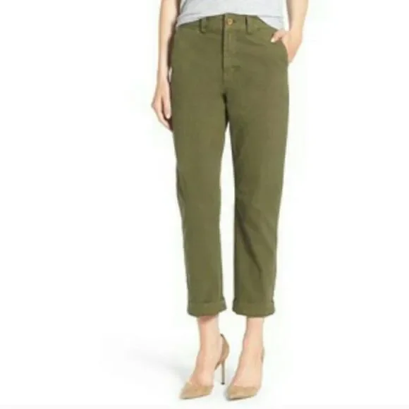 NYDJ ALINA Convertible Ankle Lift Tuck Denim Olive Green Skinny Jeans High Rise - Picture 8 of 8